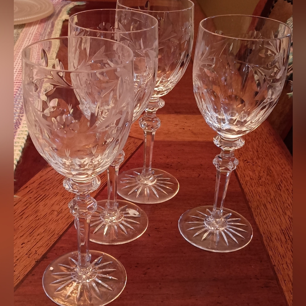 Final Markdown! 4 Elegant Ragaska Crystal Water Glass Set